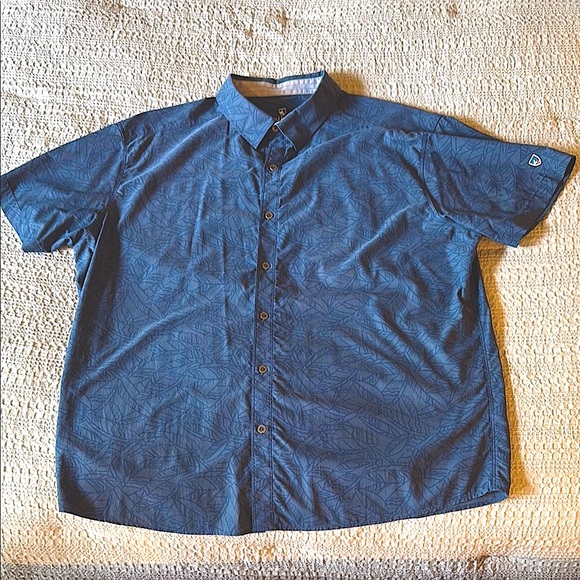 Kuhl Blue Pattern Casual Button Down Shirt XL - Picture 2 of 9